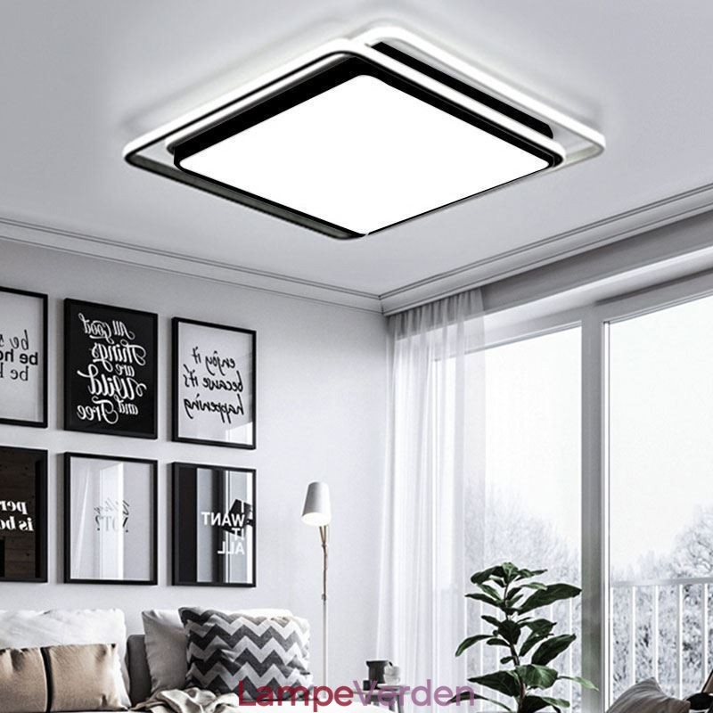 Moderne Simple Flush Mount Geometrisk Loftslampe Firkantet Frame Lamp Light