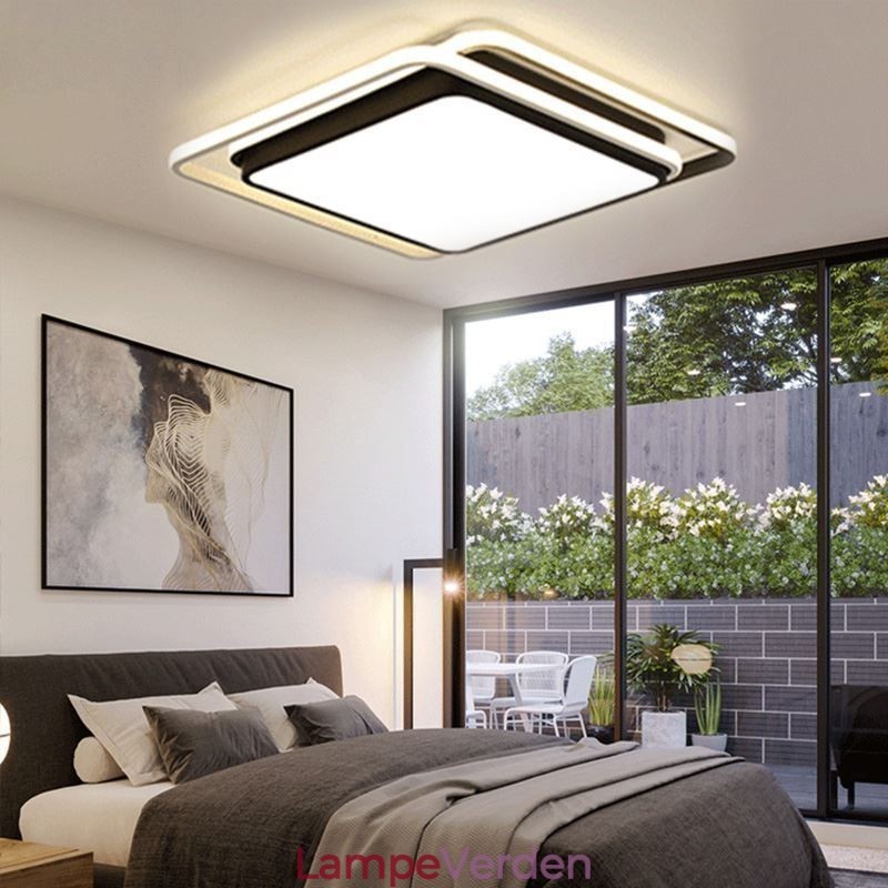 Moderne Simple Flush Mount Geometrisk Loftslampe Firkantet Frame Lamp Light