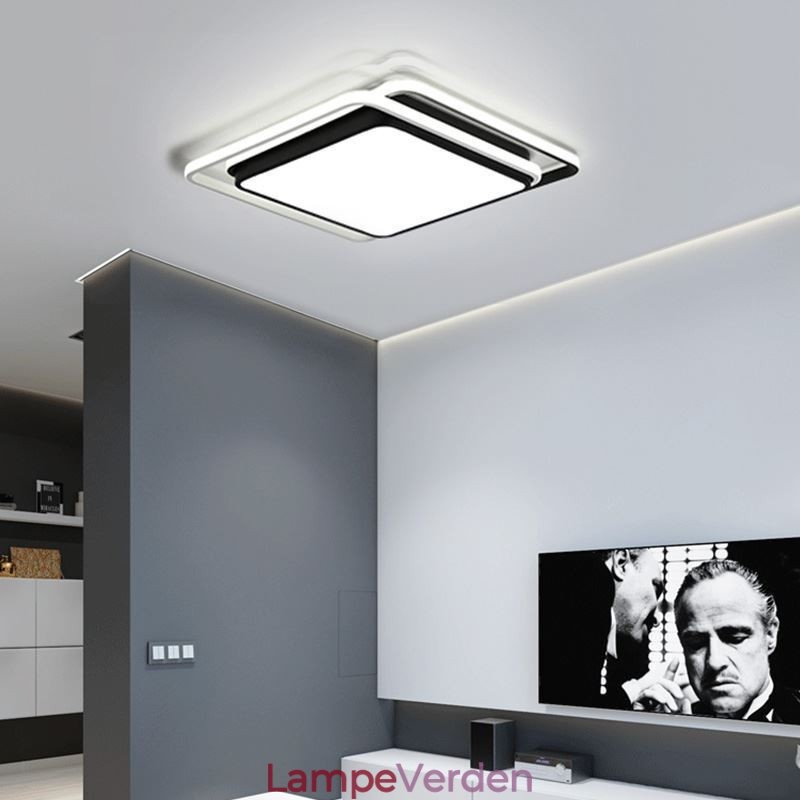 Moderne Simple Flush Mount Geometrisk Loftslampe Firkantet Frame Lamp Light