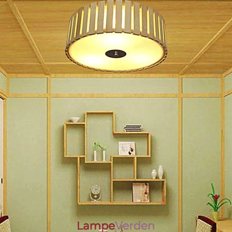 Stor Bamboo Flush Mount kinesisk kreativ loftslampe børnebelysning