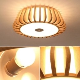 Nordic Round Flush Mount Creative Bamboo Loftsbelysning