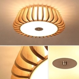 Nordic Round Flush Mount Creative Bamboo Loftsbelysning