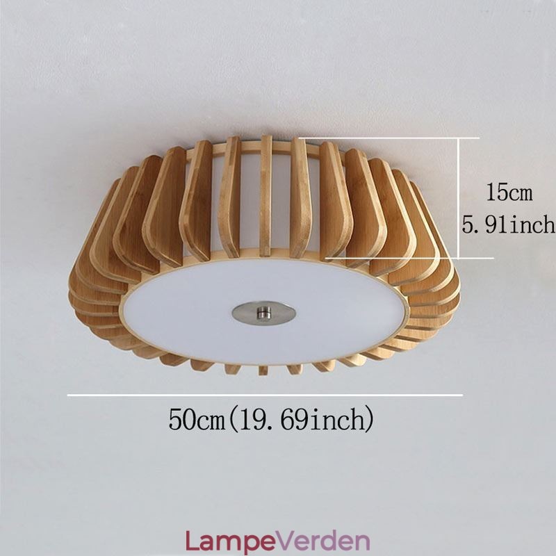 Nordic Round Flush Mount Creative Bamboo Loftsbelysning