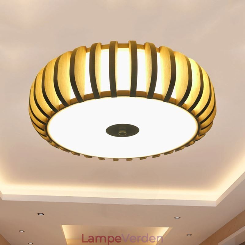 Landdistrikter Bambus Flush Mount Pumpkin Shape Loftsbelysning