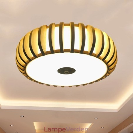 Landdistrikter Bambus Flush Mount Pumpkin Shape Loftsbelysning Landdistrikter Bambus Flush Mount Pumpkin Shape Loftsbelysning