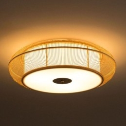 Kinesisk Special Bamboo Flush Mount Creative japansk rund loftslampe