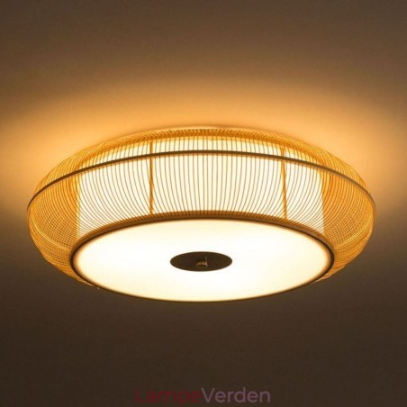 Kinesisk Special Bamboo Flush Mount Creative japansk rund loftslampe