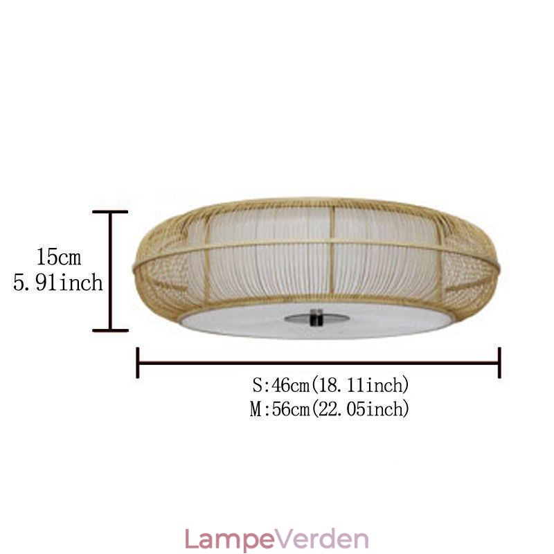 Kinesisk Special Bamboo Flush Mount Creative japansk rund loftslampe
