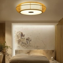 Kinesisk Special Bamboo Flush Mount Creative japansk rund loftslampe