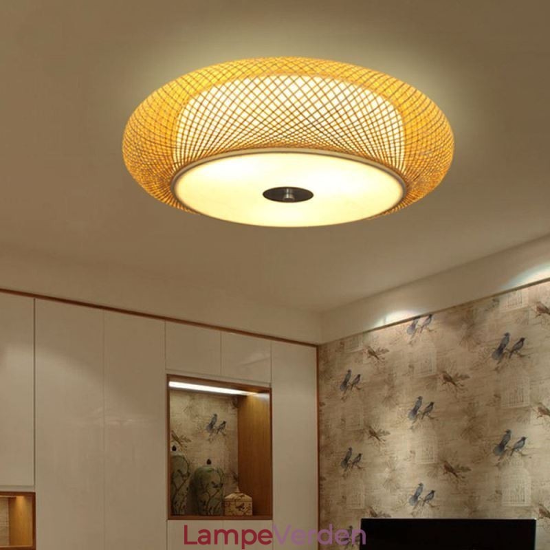 Moderne Bambus Flush Mount kinesisk vævet loftsbelysning