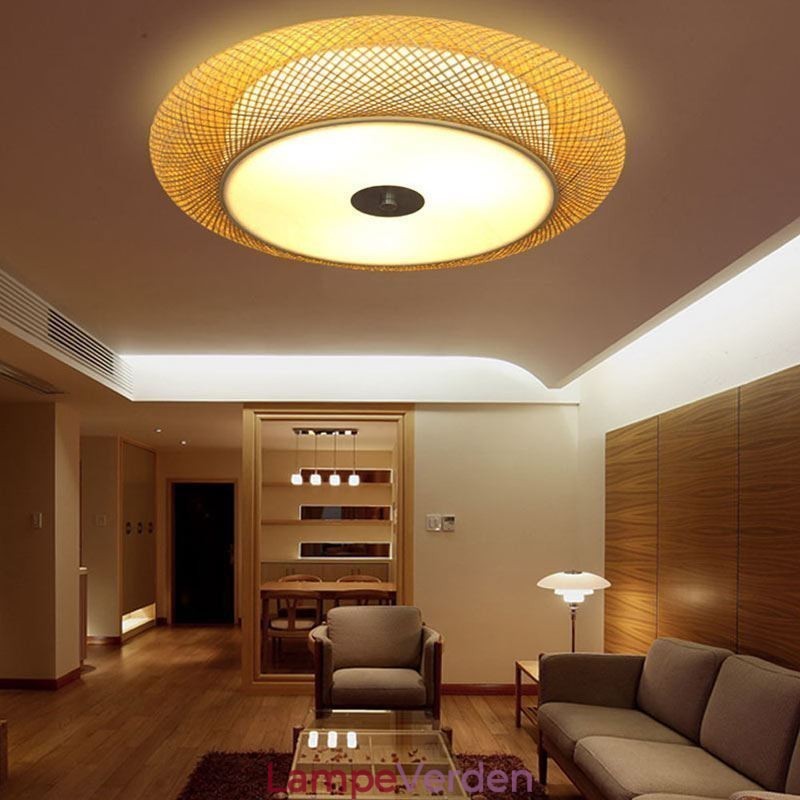 Moderne Bambus Flush Mount kinesisk vævet loftsbelysning