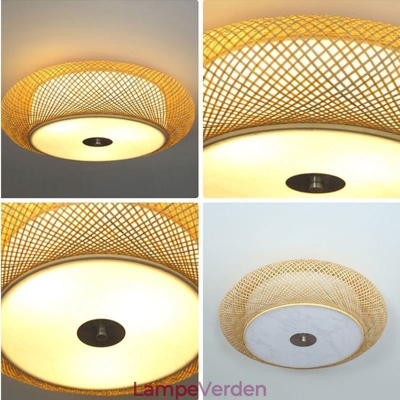 Moderne Bambus Flush Mount kinesisk vævet loftsbelysning