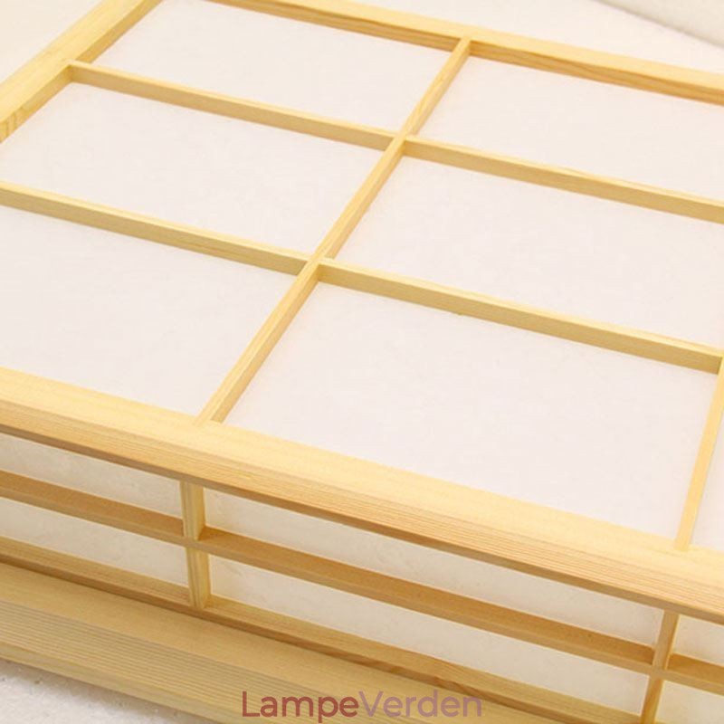 Japansk Cuboid Loftsbelysning Massivt Træ Loftsbelysning