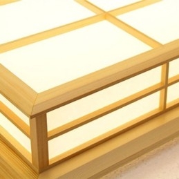 Japansk Cuboid Loftsbelysning Massivt Træ Loftsbelysning