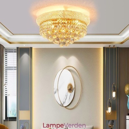 Europæisk Flush Mount Light Luksus Krystal Loftslampe