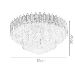 Krystal Flush Mount Rund galvaniseret Phoenix Tail Guld Luksus Decrative Loftslampe