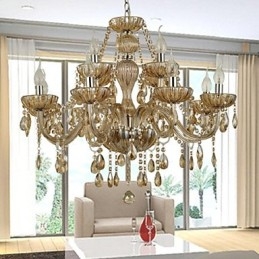 Moderne moderne lysekrone i krystalglas