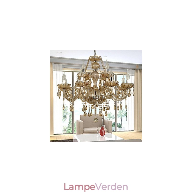 Moderne moderne lysekrone i krystalglas