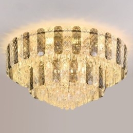 Krystal Flush Mount Dobbeltlag Rund Luksus Decrative Loftslampe 80cm