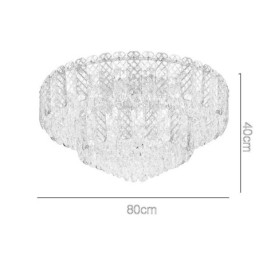 Krystal Flush Mount Dobbeltlag Rund Luksus Decrative Loftslampe 80cm