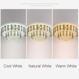 Krystal Flush Mount Dobbeltlag Rund Luksus Decrative Loftslampe 80cm