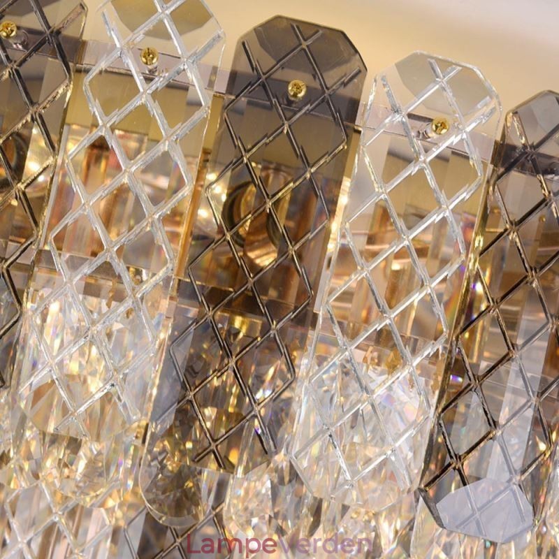 Krystal Flush Mount Dobbeltlag Rund Luksus Decrative Loftslampe 80cm
