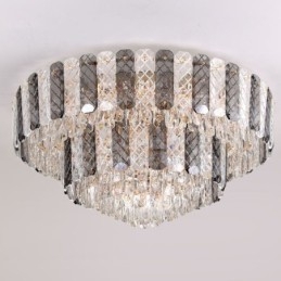 Krystal Flush Mount Dobbeltlag Rund Luksus Decrative Loftslampe 80cm