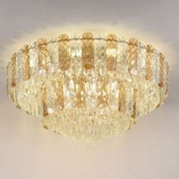 Krystal Flush Mount Dobbeltlag Rund Luksus Decrative Loftslampe 80cm