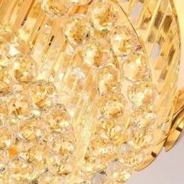 Krystal Flush Mount Rund Elektropletteret Guld Luksus Decrative Loftslampe 80cm