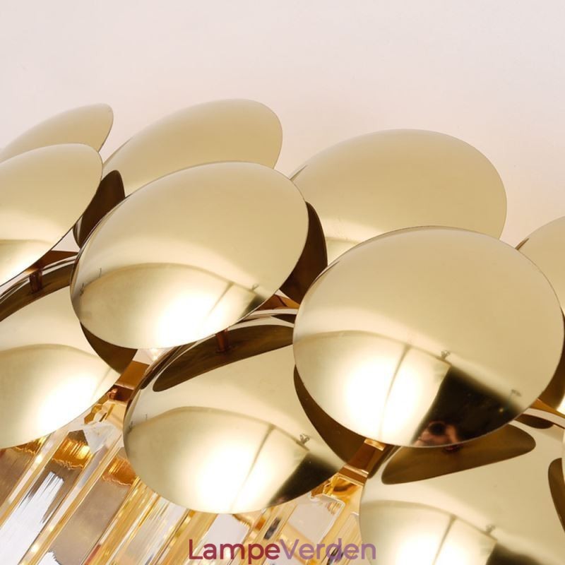 Krystal Flush Mount Rund Elektropletteret Guld Luksus Decrative Loftslampe 80cm