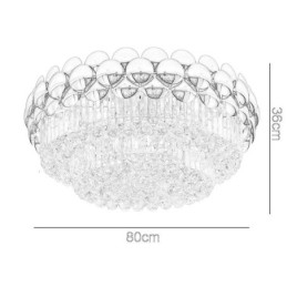 Krystal Flush Mount Rund Elektropletteret Guld Luksus Decrative Loftslampe 80cm