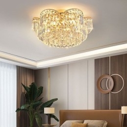 Krystal Flush Mount luksus rund krystal dekoration loftslampe