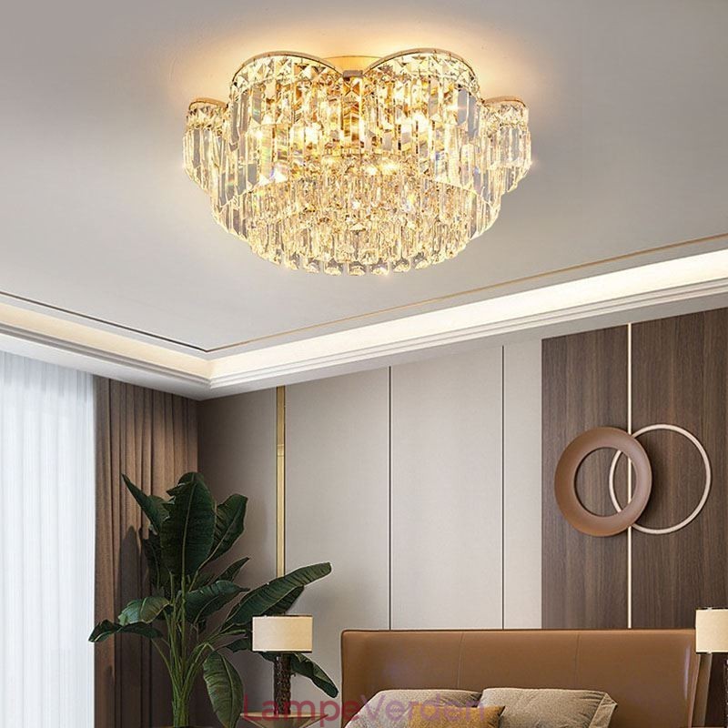 Krystal Flush Mount luksus rund krystal dekoration loftslampe