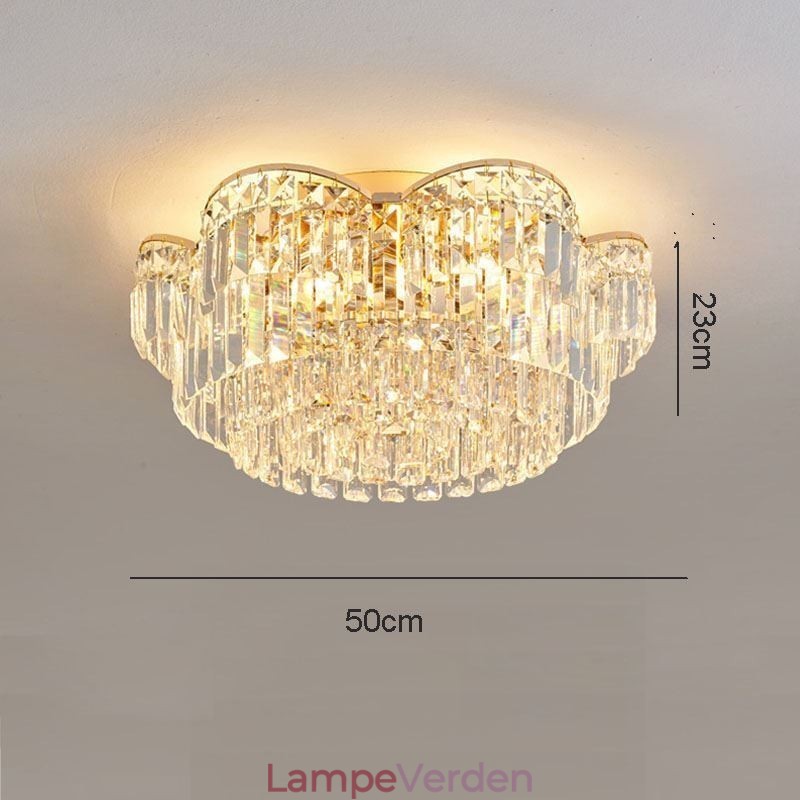 Krystal Flush Mount luksus rund krystal dekoration loftslampe
