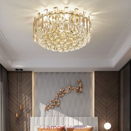 Luksus krystal Flush Mount rund krystal dekoration loftslampe Luksus krystal Flush Mount rund krystal dekoration loftslampe