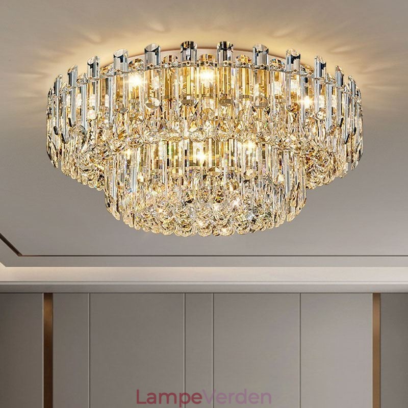 Luksus krystal Flush Mount rund krystal dekoration loftslampe