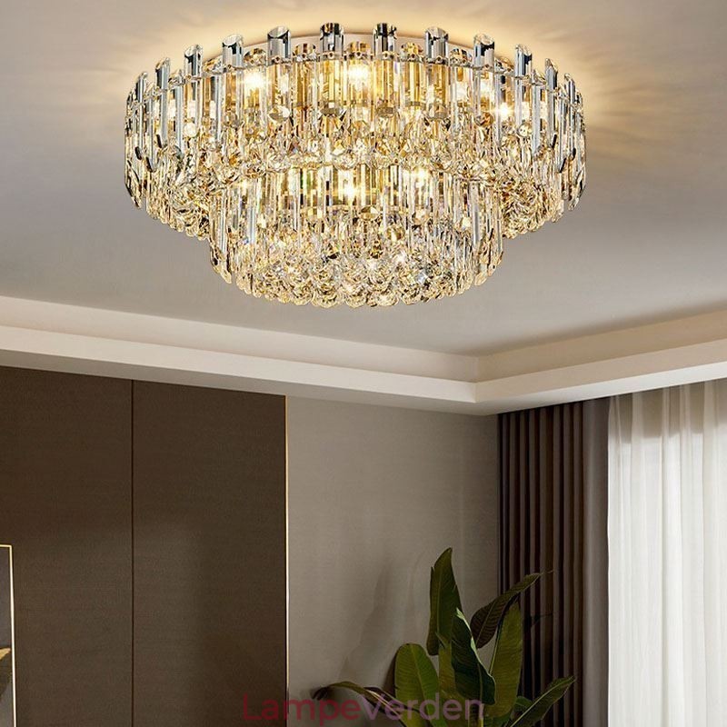 Luksus krystal Flush Mount rund krystal dekoration loftslampe