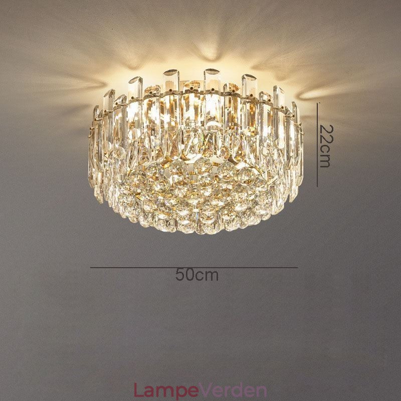 Luksus krystal Flush Mount rund krystal dekoration loftslampe