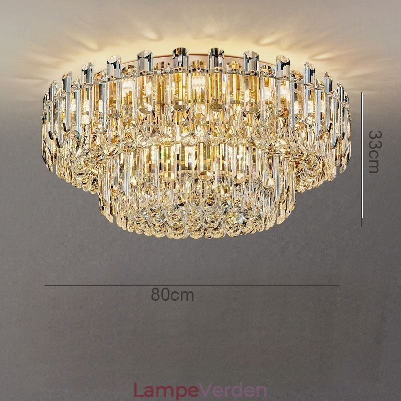 Luksus krystal Flush Mount rund krystal dekoration loftslampe