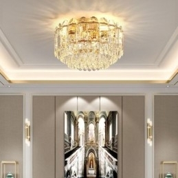 Krystal Flush Mount Runde Krystal dekoration Loftsbelysningsarmaturer