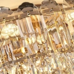 Krystal Flush Mount Runde Krystal dekoration Loftsbelysningsarmaturer