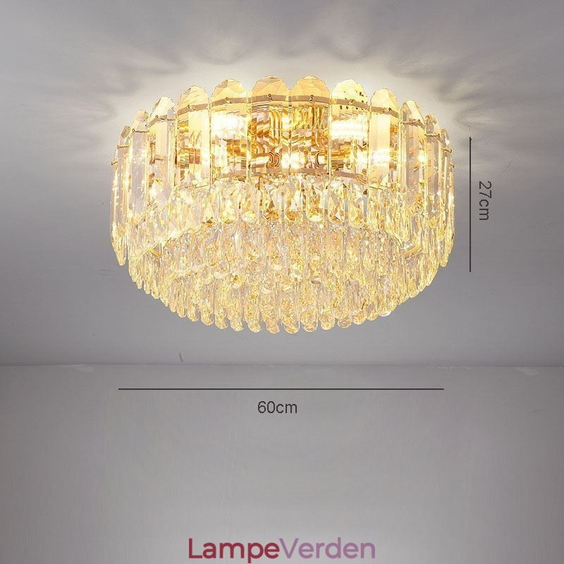 Krystal Flush Mount Runde Krystal dekoration Loftsbelysningsarmaturer