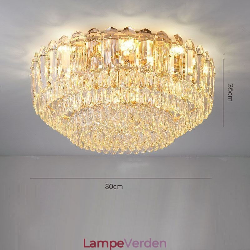 Krystal Flush Mount Runde Krystal dekoration Loftsbelysningsarmaturer