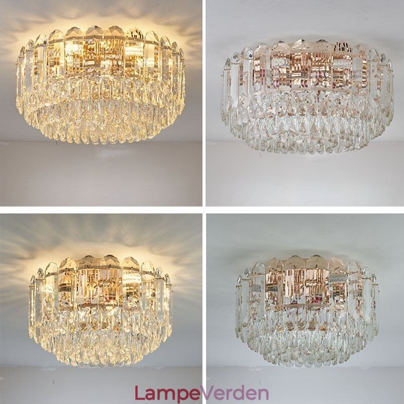 Krystal Flush Mount Runde Krystal dekoration Loftsbelysningsarmaturer