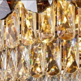 Krystal Flush Mount Smoky Grey Rund Krystal Dekoration Loftslampe