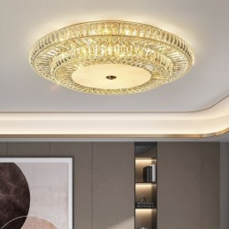 Krystal Flush Mount Rund Krystal Dekoration Loftslampe