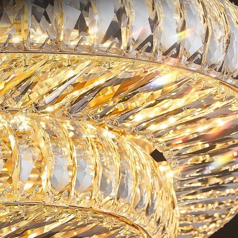 Krystal Flush Mount Rund Krystal Dekoration Loftslampe