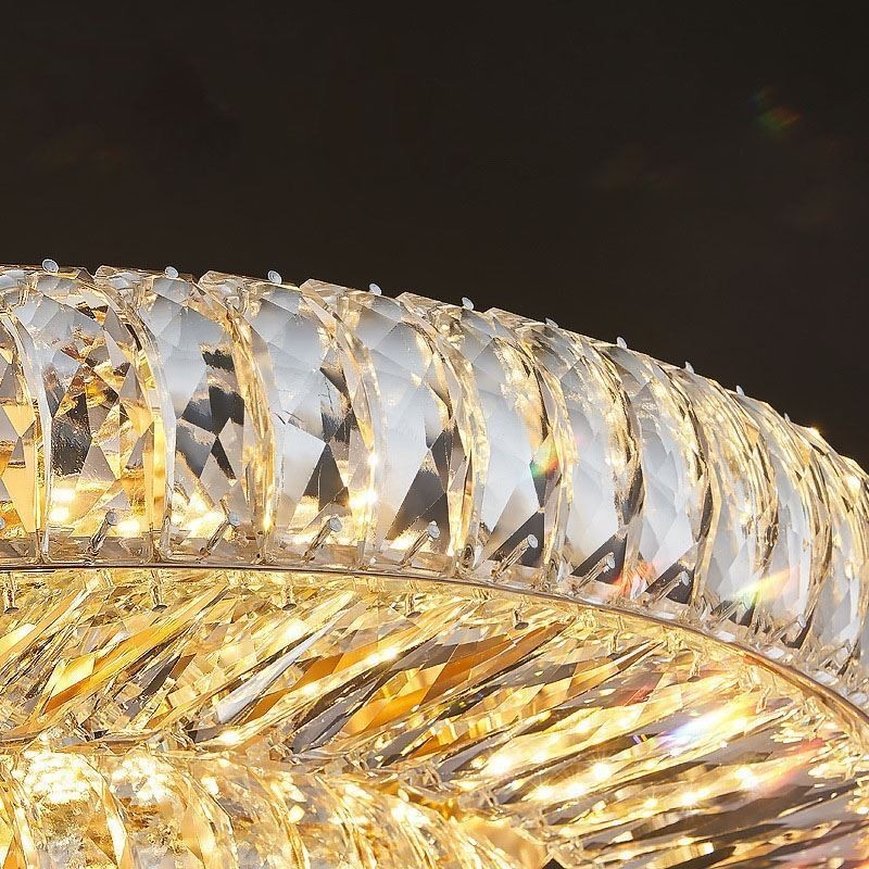 Krystal Flush Mount Rund Krystal Dekoration Loftslampe