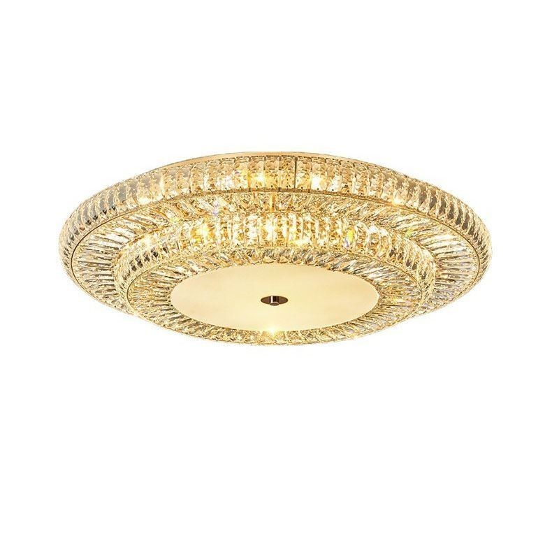Krystal Flush Mount Rund Krystal Dekoration Loftslampe