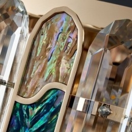 Krystal Flush Mount Rund Krystal Dekoration Loftslys Crystal Shell Lampeskærm